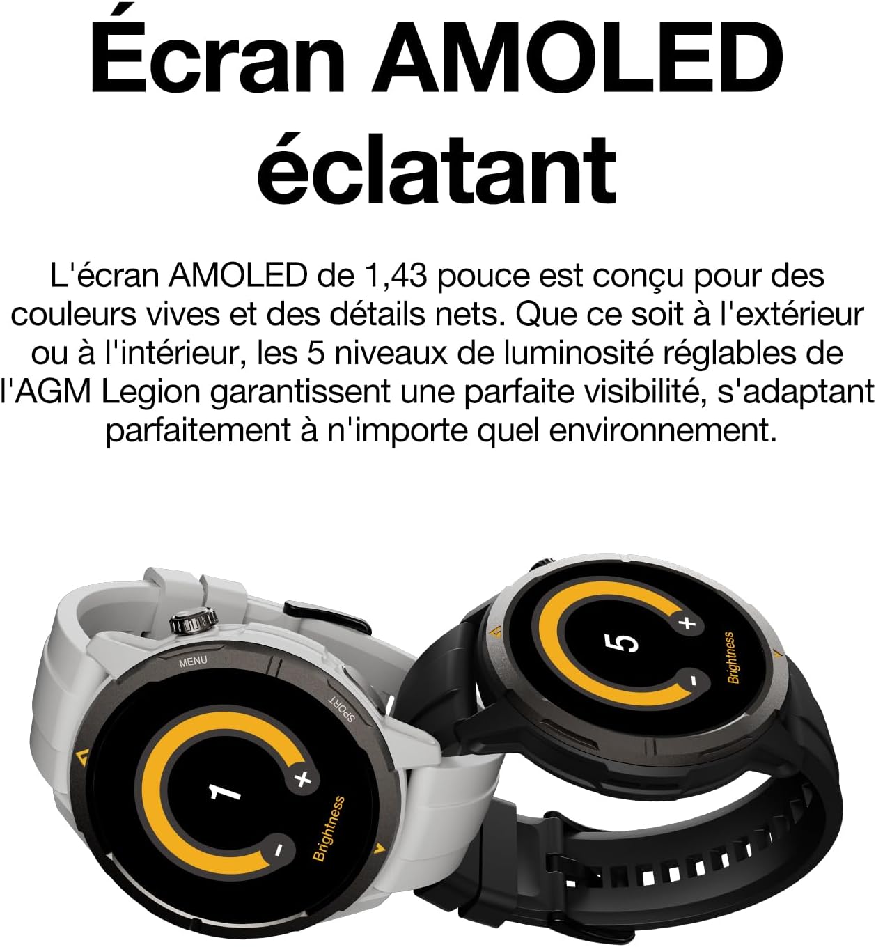 AGM Legion Pro | GPS | Carte hors ligne | 5 ATM | Étanchéité IP68 | Plus de 100 modes sportifs | Montre connectée