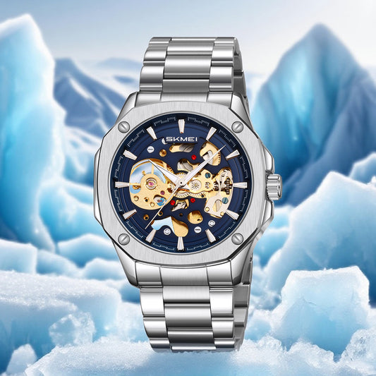 SKMEI - Montre étanche en acier inoxydable - mécanique automatique