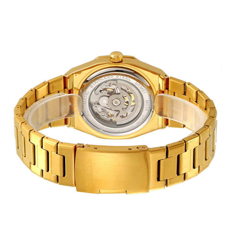 SKMEI - Montre mécanique - bracelet en acier inoxydable affichage automatique étanche