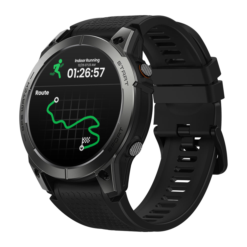 Zeblaze Stratos 3 Pro GPS montre intelligente GPS intégré 1.43 ''AMOLED affichage Bluetooth appels téléphoniques pour homme