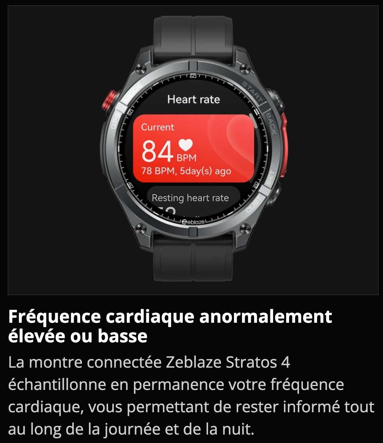 Zeblaze Stratos 4 - Montre intelligente GPS montre intelligente