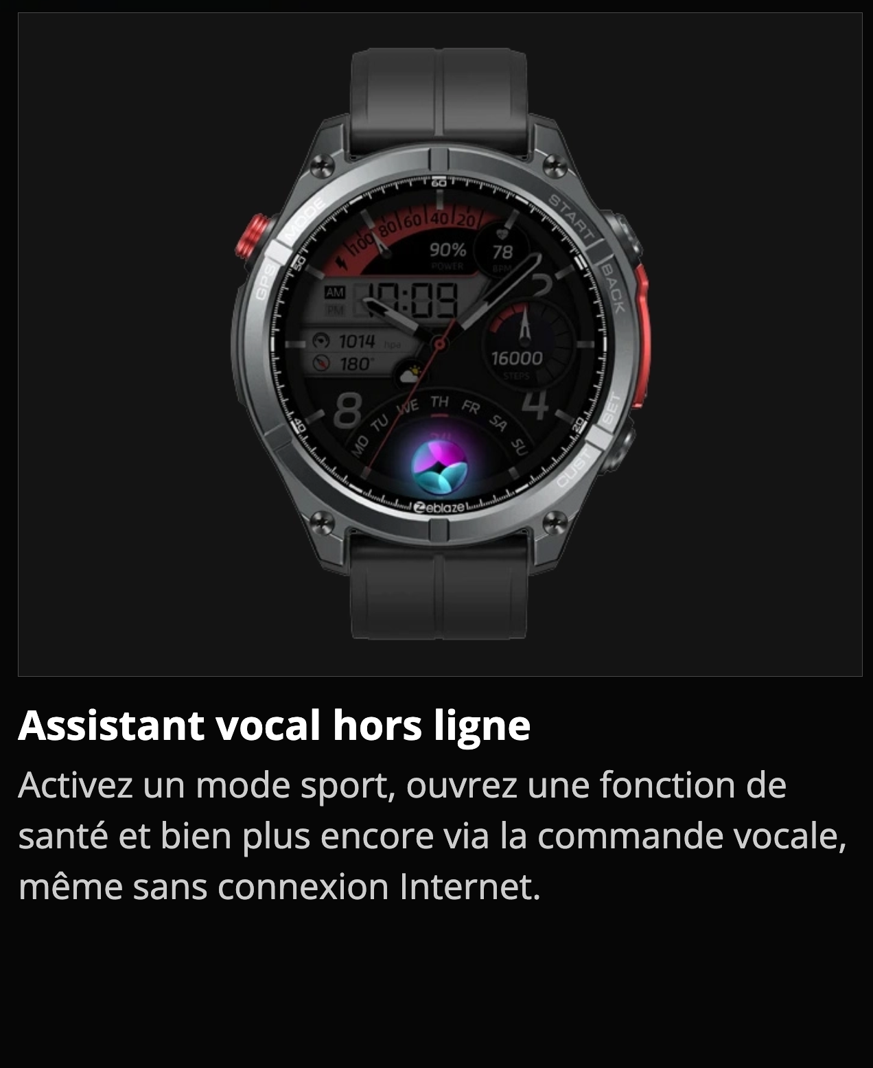 Zeblaze Stratos 4 - Montre intelligente GPS montre intelligente