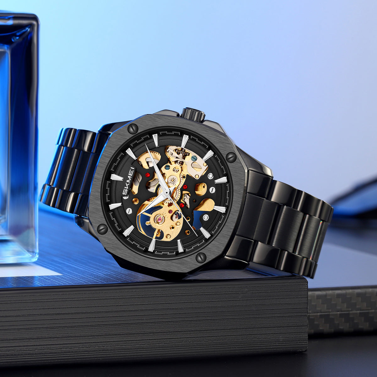 SKMEI - Montre étanche en acier inoxydable - mécanique automatique