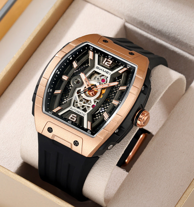 SKMEI  - Montre automatique , en silicone, étanche à 30 m, lumineuses