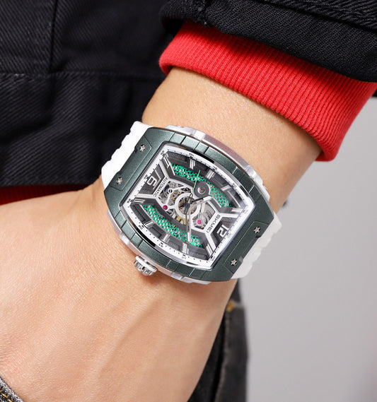 SKMEI  - Montre automatique , en silicone, étanche à 30 m, lumineuses