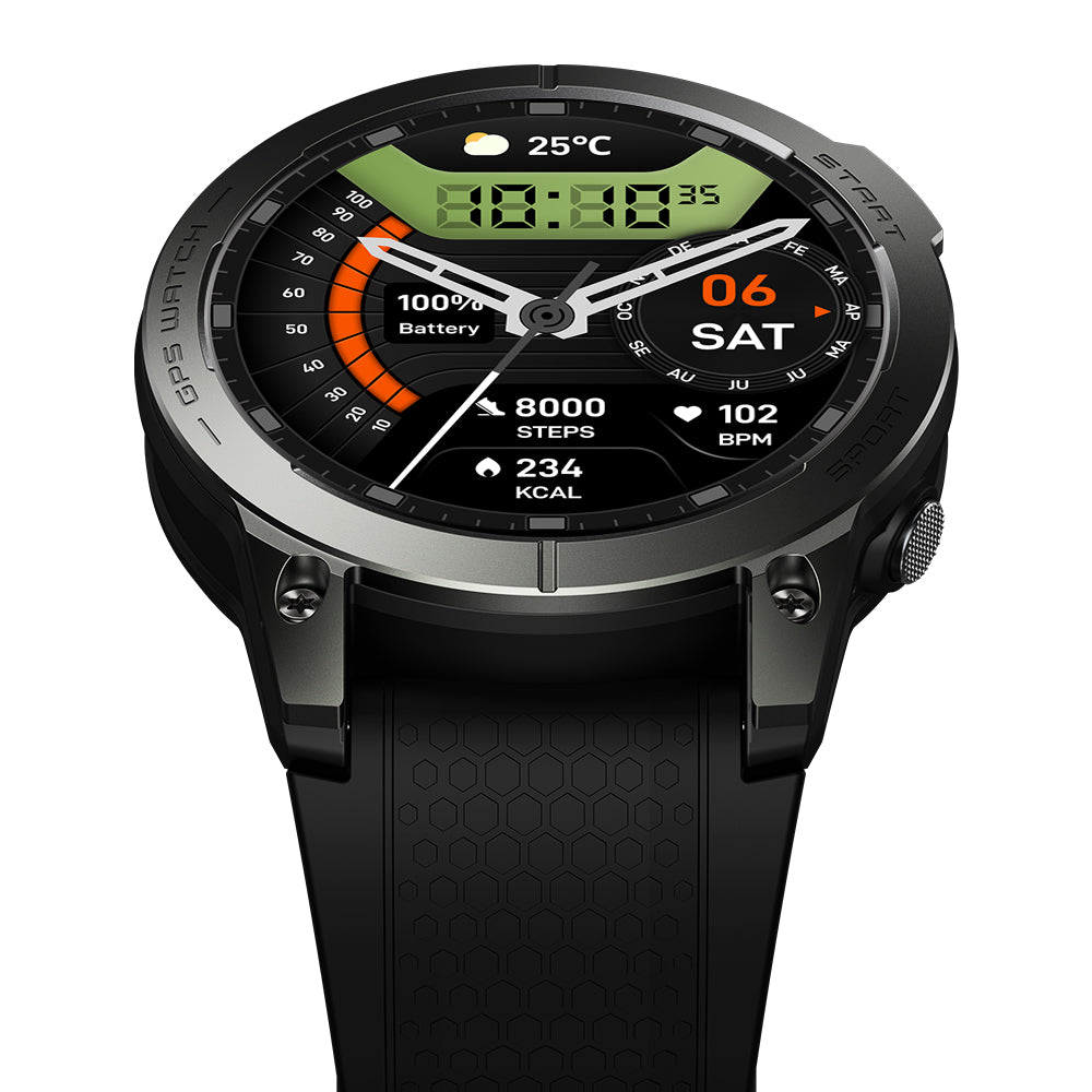 Zeblaze Stratos 3 Pro GPS montre intelligente GPS intégré 1.43 ''AMOLED affichage Bluetooth appels téléphoniques pour homme