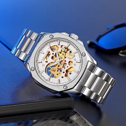 SKMEI - Montre étanche en acier inoxydable - mécanique automatique