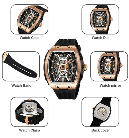 SKMEI  - Montre automatique , en silicone, étanche à 30 m, lumineuses