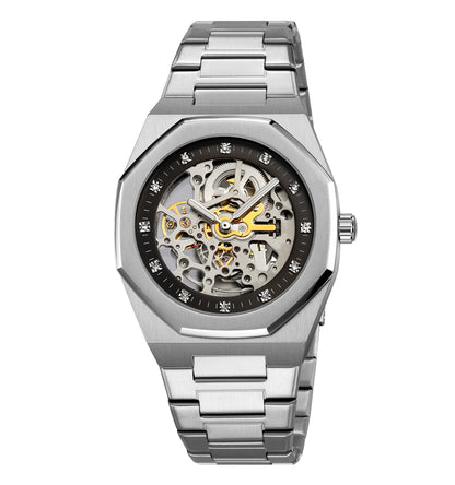 SKMEI - Montre mécanique - bracelet en acier inoxydable affichage automatique étanche