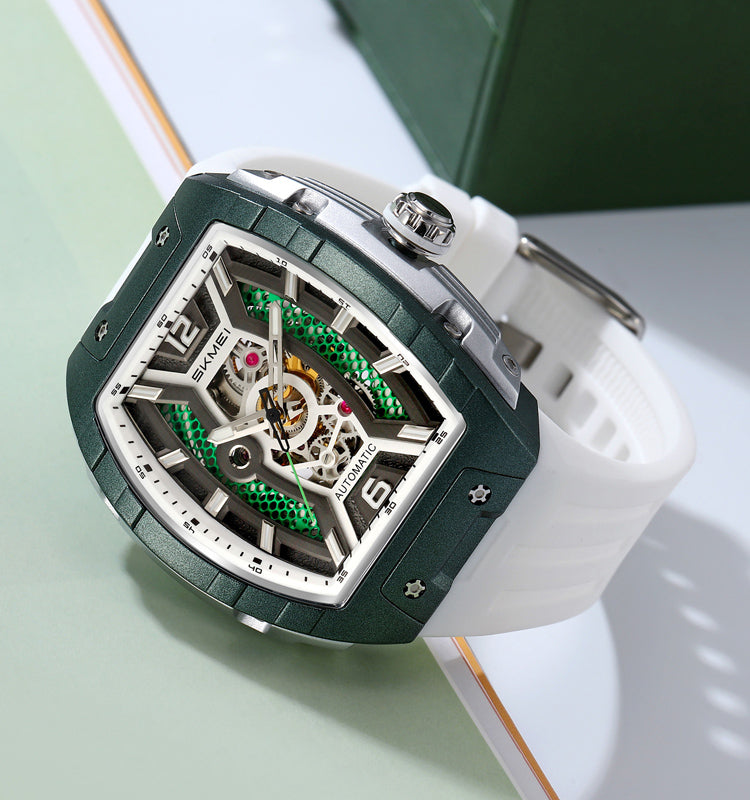 SKMEI  - Montre automatique , en silicone, étanche à 30 m, lumineuses