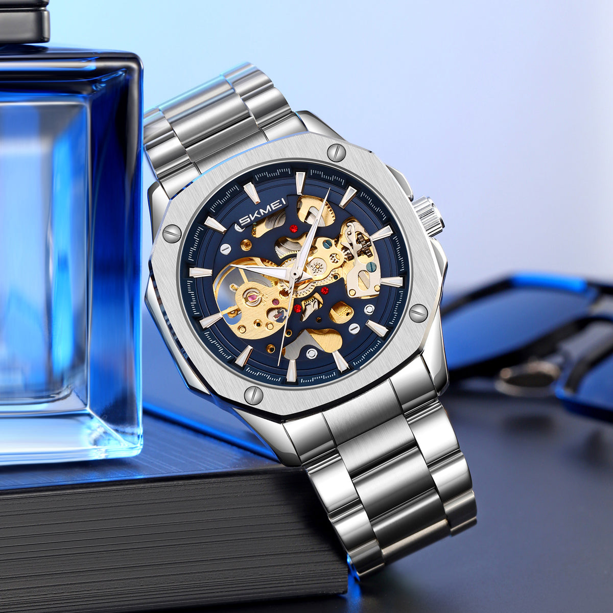 SKMEI - Montre étanche en acier inoxydable - mécanique automatique