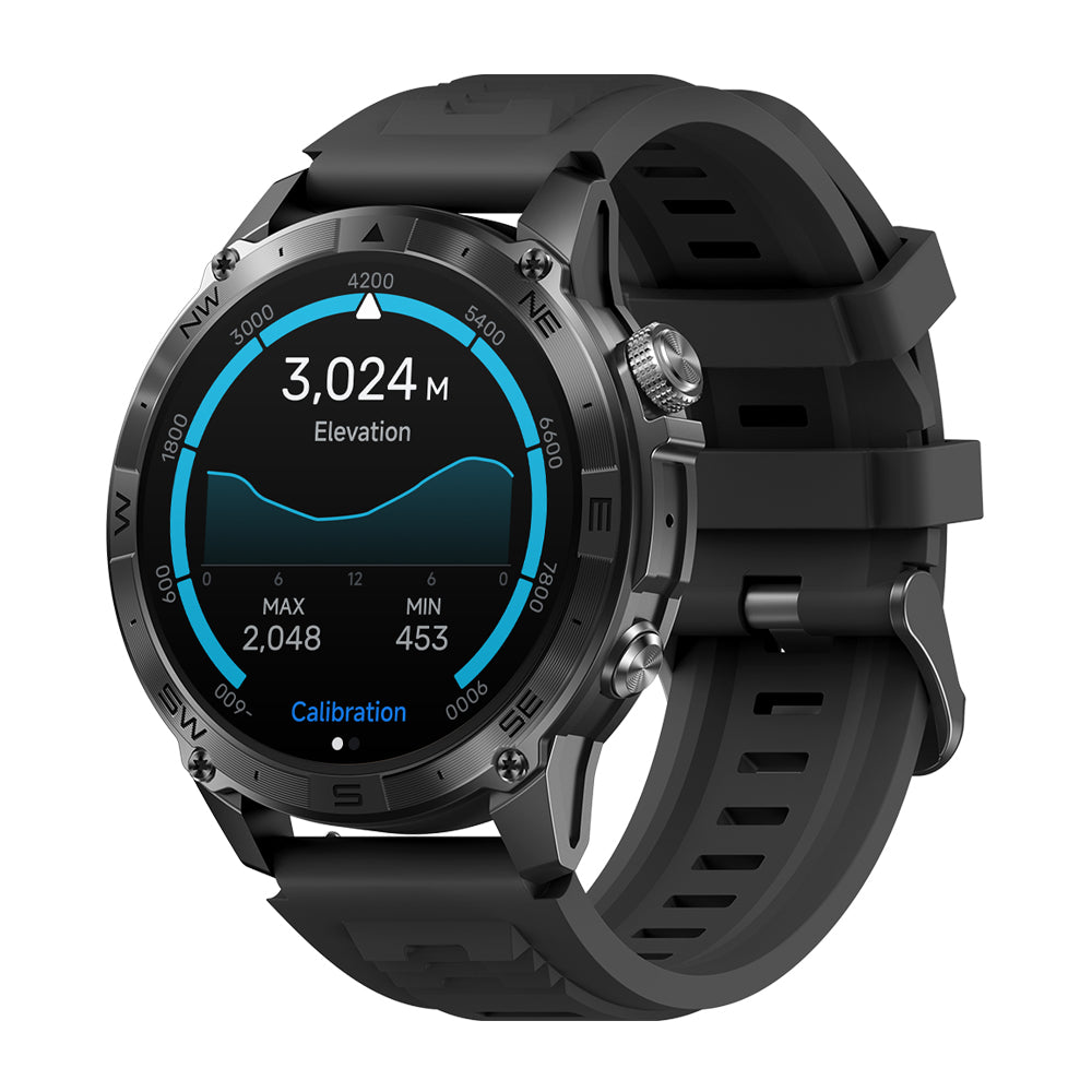 Zeblaze Stratos 2 Plus GPS montre intelligente 1.43 ''AMOLED affichage boussole altimètre barométrique Bluetooth appels téléphoniques Smartwatch
