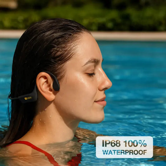 Écouteurs AGM Motion | Étanchéité IP68 | Écouteurs d'entraînement à la natation | Casques Bluetooth | Casque sans fil à conduction osseuse