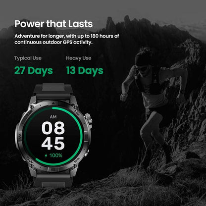 Zeblaze Stratos 2 Plus GPS montre intelligente 1.43 ''AMOLED affichage boussole altimètre barométrique Bluetooth appels téléphoniques Smartwatch