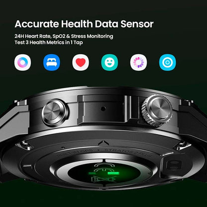 Zeblaze Stratos 2 Plus GPS montre intelligente 1.43 ''AMOLED affichage boussole altimètre barométrique Bluetooth appels téléphoniques Smartwatch
