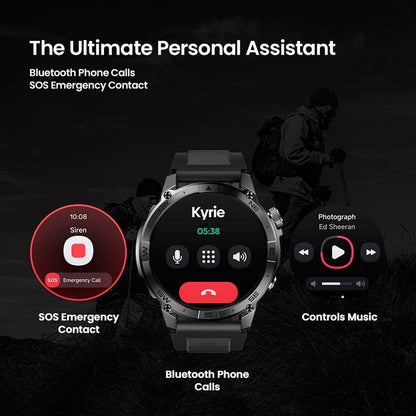 Zeblaze Stratos 2 Plus GPS montre intelligente 1.43 ''AMOLED affichage boussole altimètre barométrique Bluetooth appels téléphoniques Smartwatch